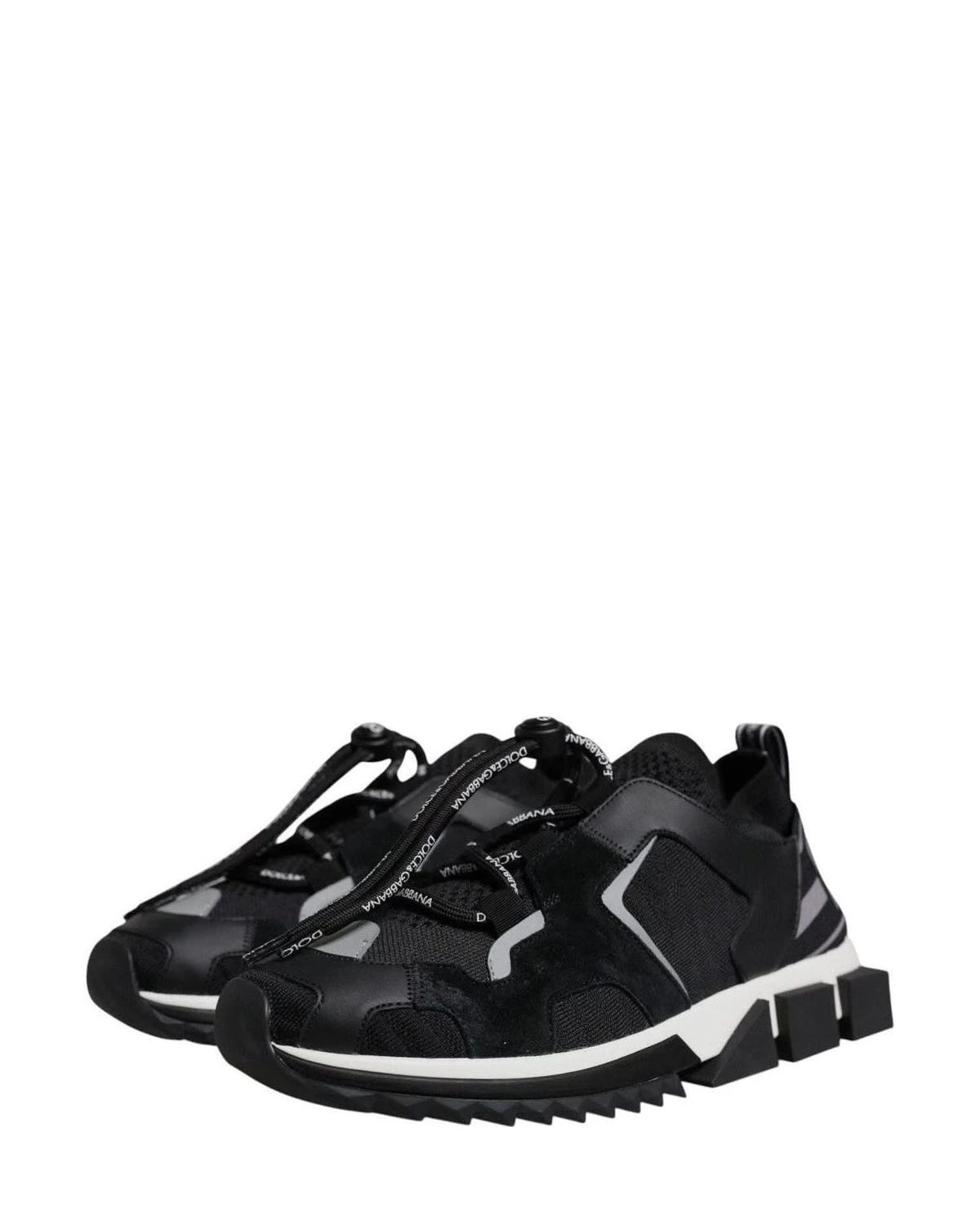 Dolce & Gabbana Black Mesh Sorrento Trekking Sneakers Shoes Sneakers