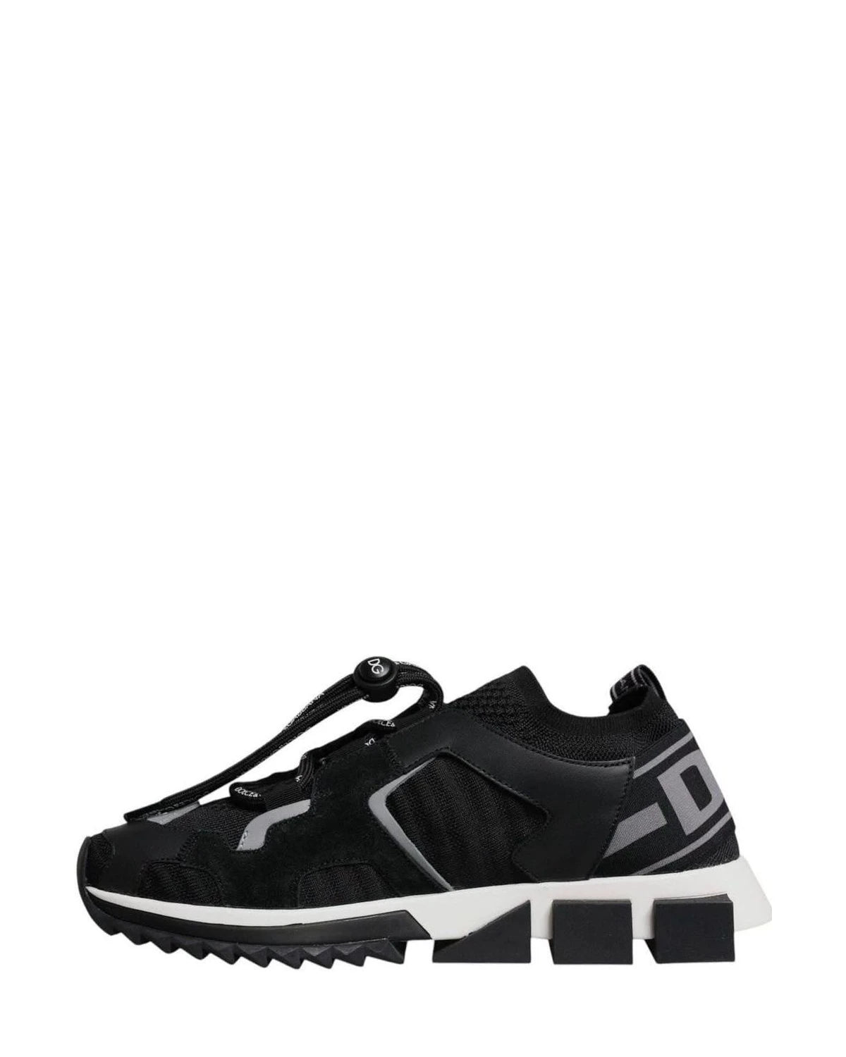 Dolce & Gabbana Black Mesh Sorrento Trekking Sneakers Shoes Sneakers