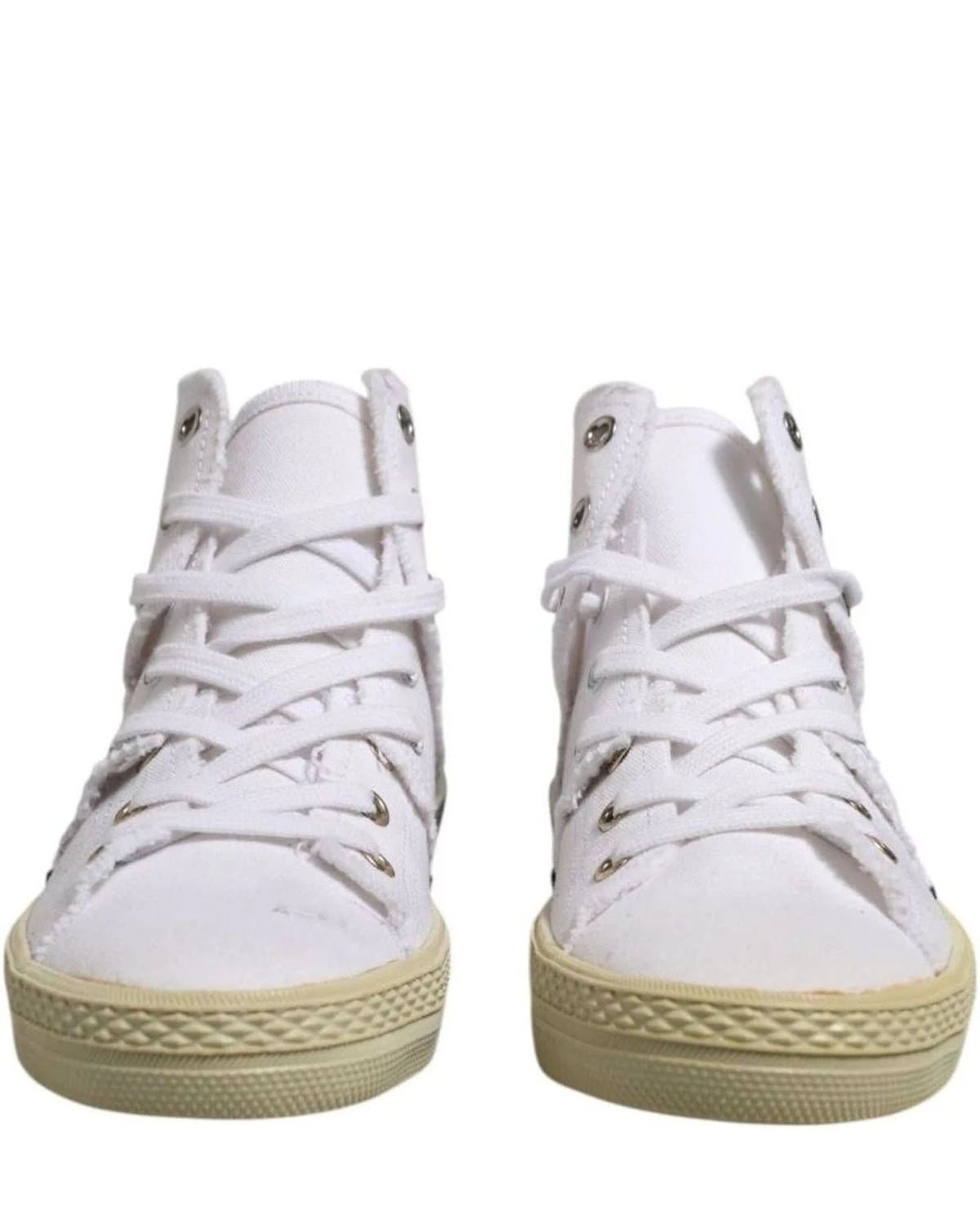 Maison Margiela White Lace Up Mid Top Women Sneakers Shoes Sneakers
