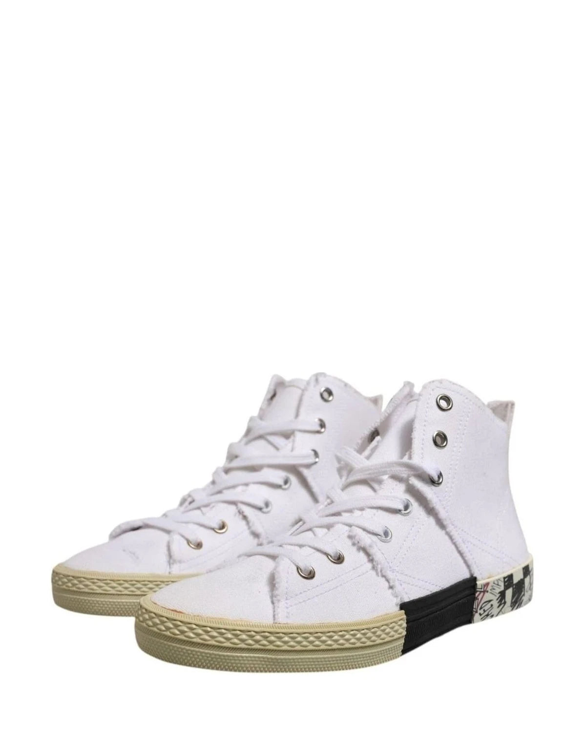 Maison Margiela White Lace Up Mid Top Women Sneakers Shoes Sneakers