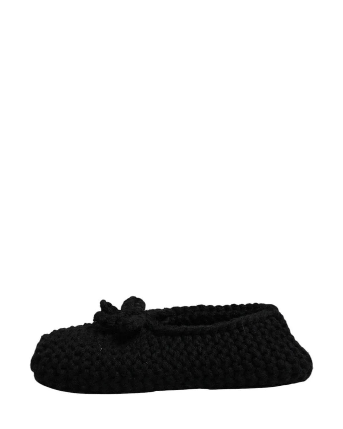 Dolce & Gabbana Black Wool Slip On Flats Ballerina Shoes Flats