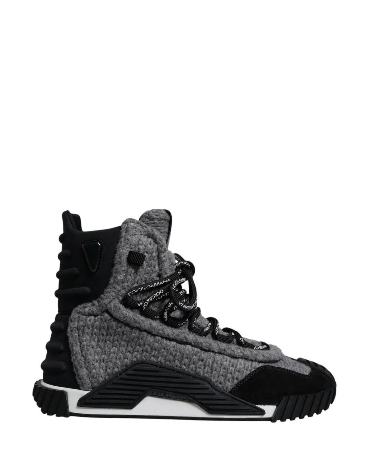 Dolce & Gabbana Black Gray Ns1 High Top Boots Sneakers Shoes Boots