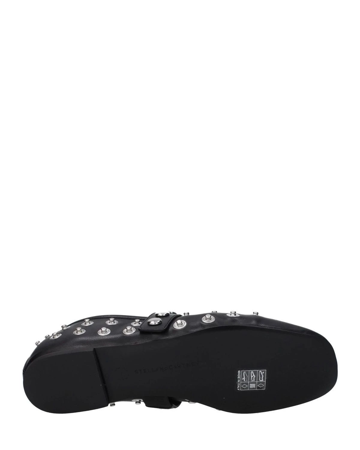 Stella Mccartney Black Leather Ballet Flats Flats