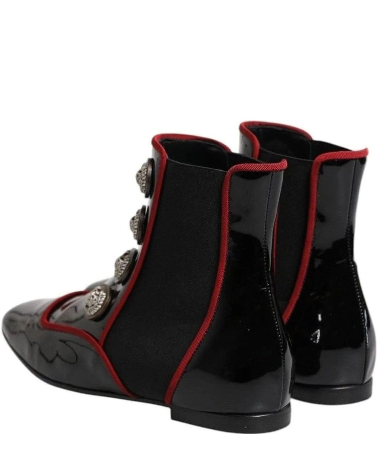 Dolce & Gabbana Black Jackie Buttoned Chelsea Boots Shoes Boots