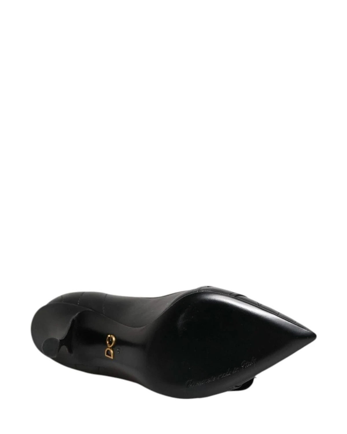 Dolce & Gabbana Black Leather Devotion Heels Pumps Shoes Heels