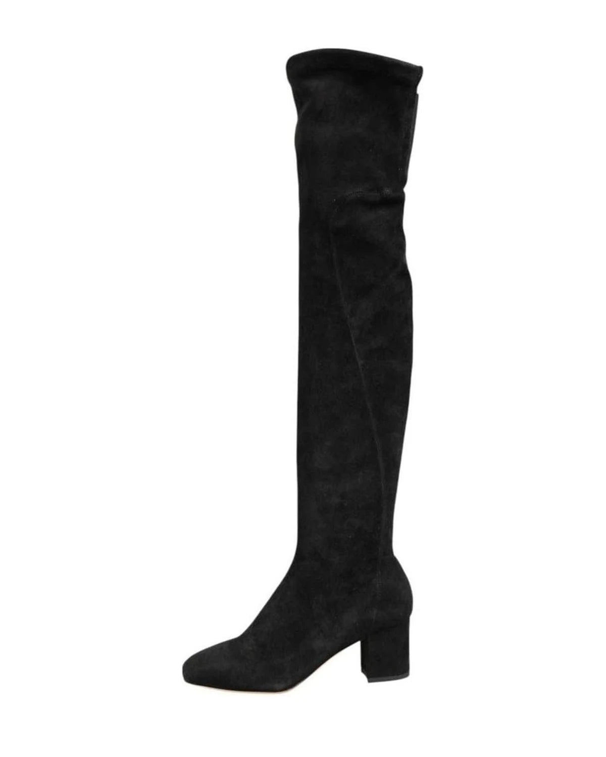 Dolce & Gabbana Black Suede Leather Knee High Boots Shoes Boots