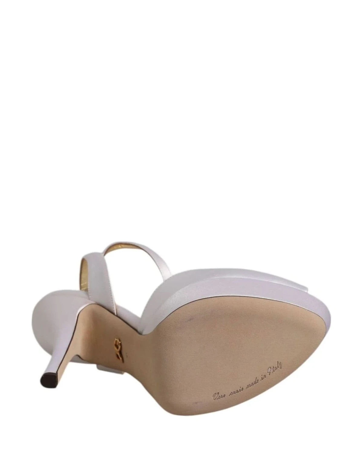 Dolce & Gabbana White Satin Platform Heels Sandals Shoes Heels