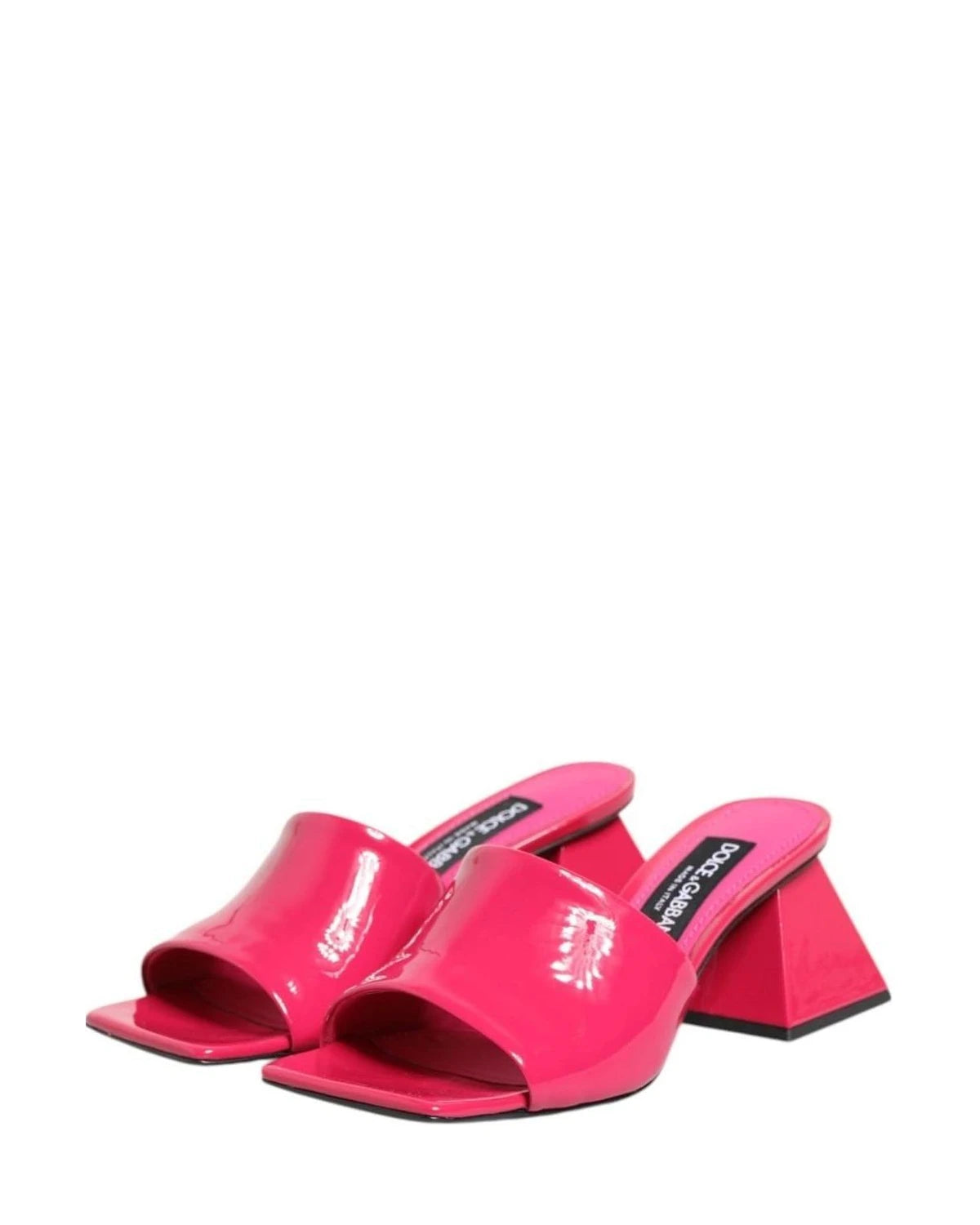 Dolce & Gabbana Pink Open Toe Block Heel Mules Sandals Shoes Heels
