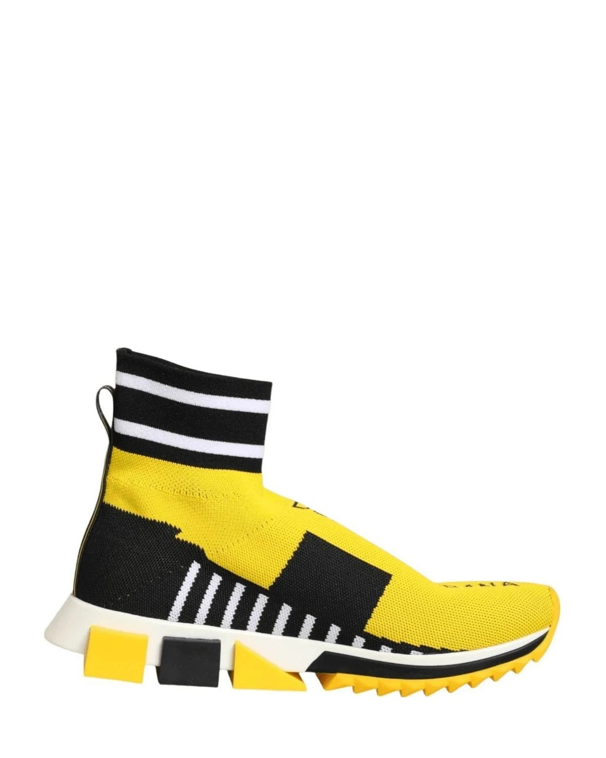 Dolce & Gabbana Black Yellow Sorrento Socks Sneakers Shoes Glam Steals