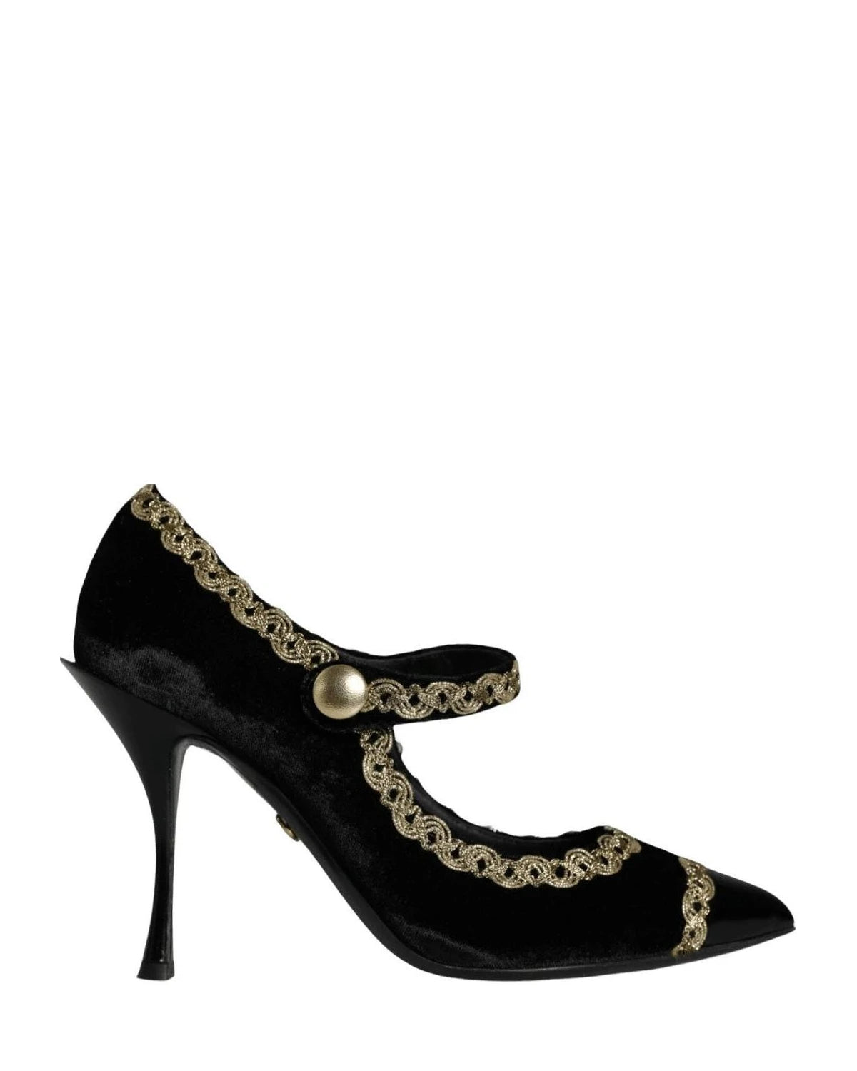 Dolce & Gabbana Black Velvet Mary Janes Pumps Shoes Heels