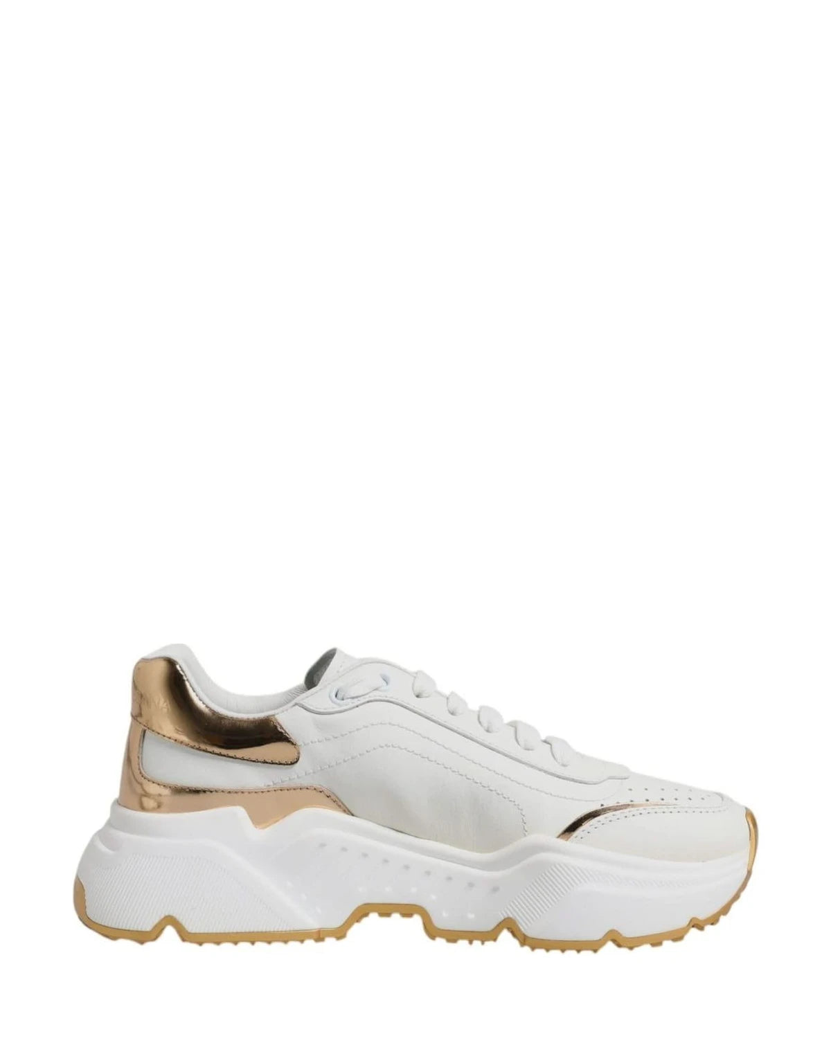 Dolce & Gabbana White Gold Daymaster Low Top Sneakers Shoes Sneakers