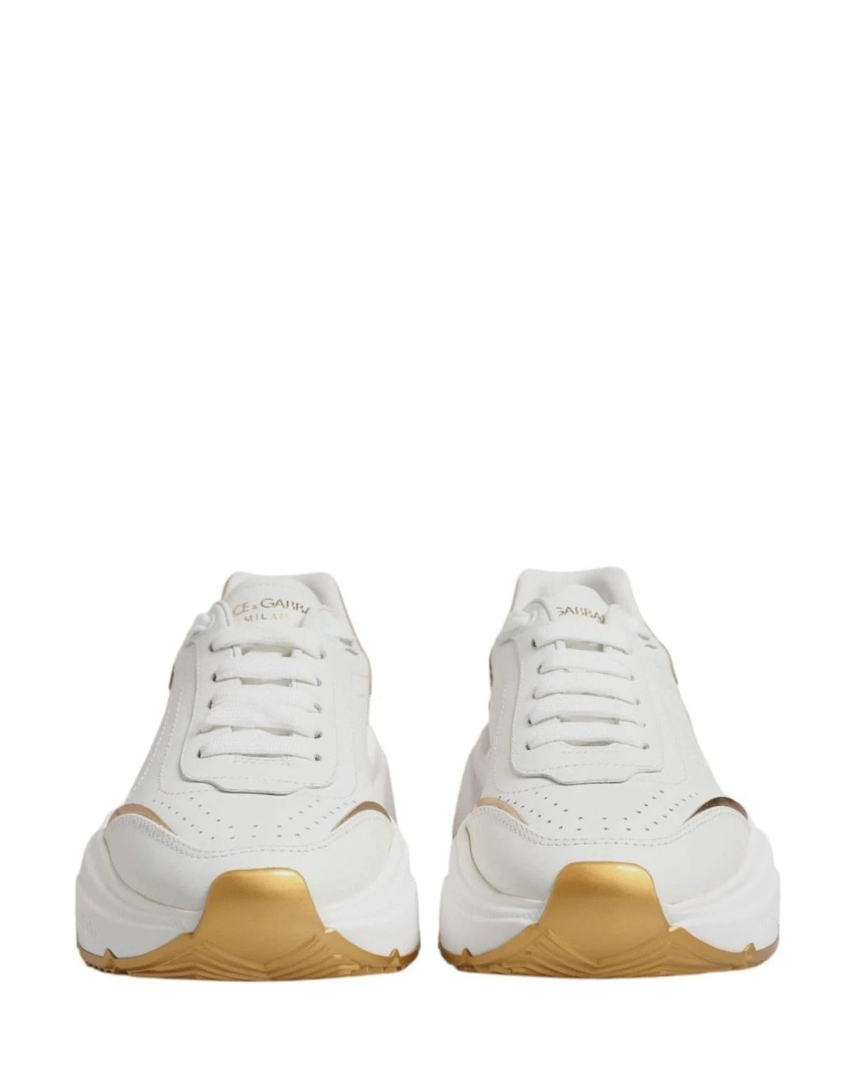 Dolce & Gabbana White Gold Daymaster Low Top Sneakers Shoes Sneakers