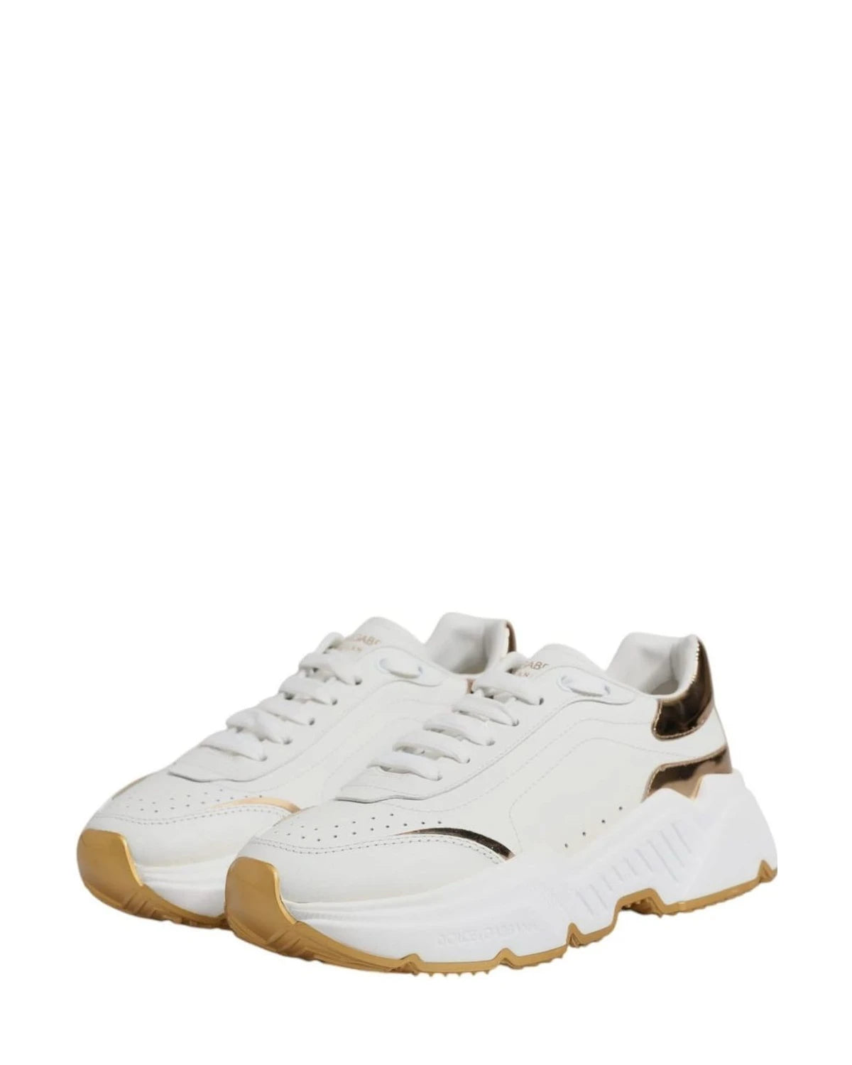 Dolce & Gabbana White Gold Daymaster Low Top Sneakers Shoes Sneakers