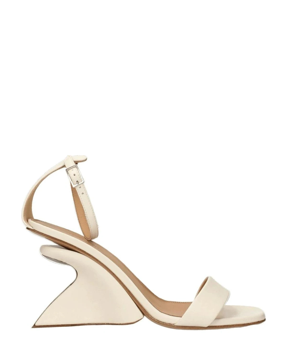 Off-white Leather Platforms Heels