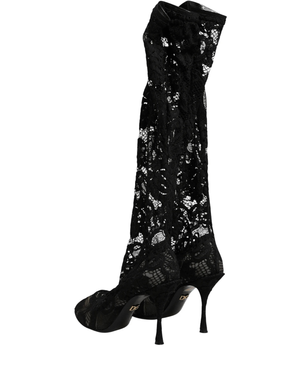Dolce & Gabbana Black Lace Pumps Taormina Socks Boots Shoes Boots