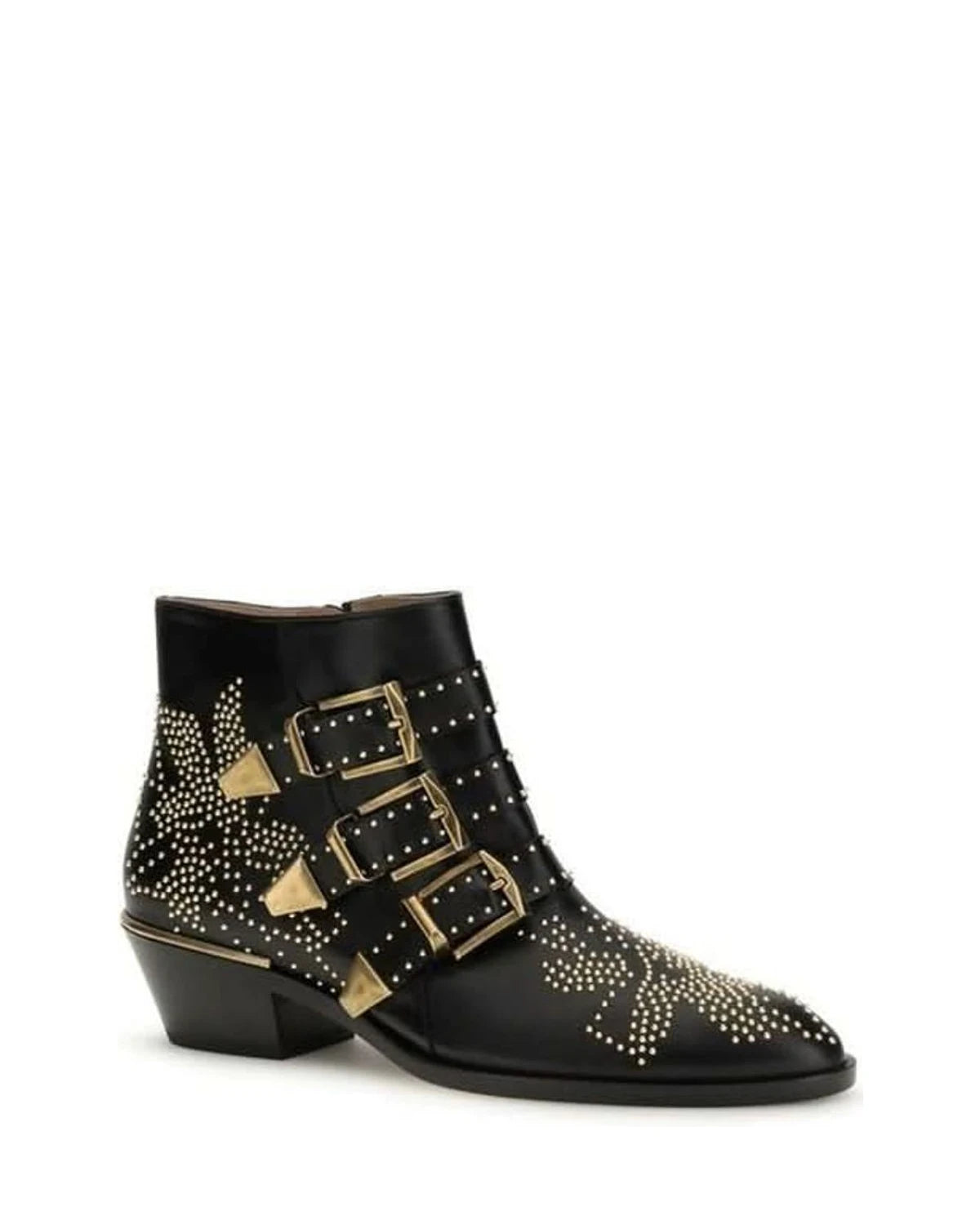 Chloé Black Calf Leather Bos Taurus Lace Up Boots Boots