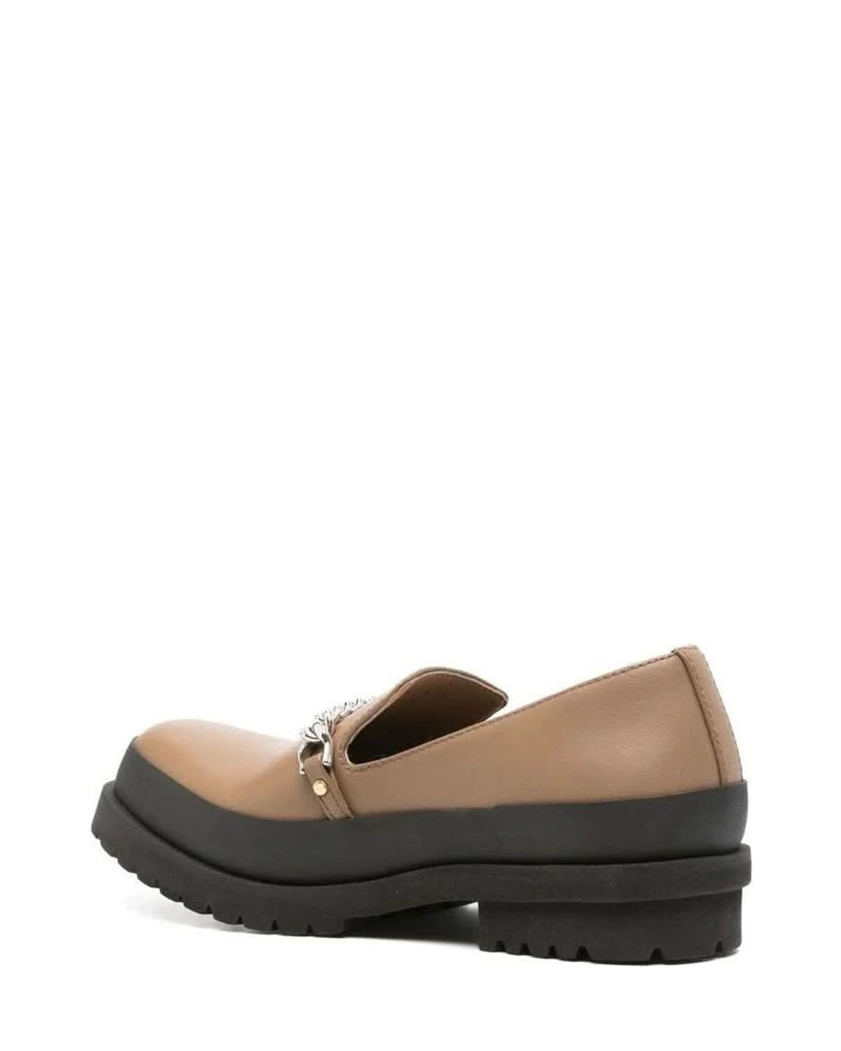 Stella Mccartney Brown Leather Vegan Slip On Loafers Flats