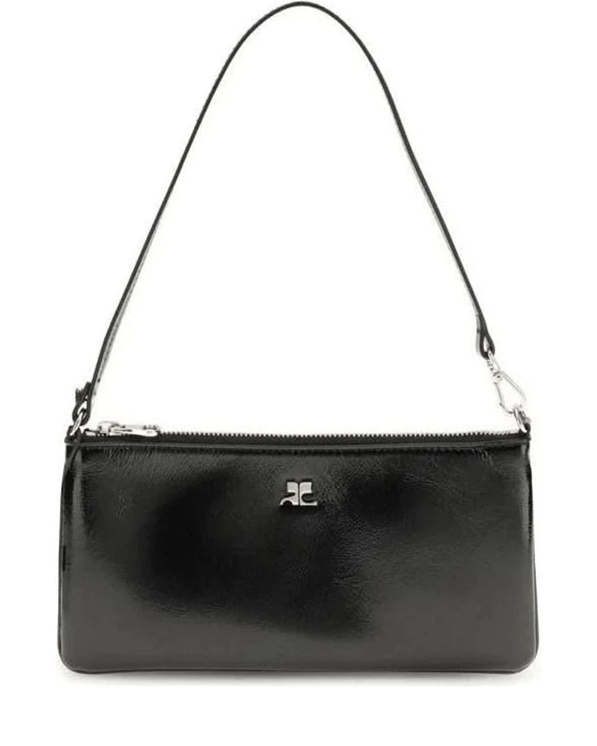 Courrèges Black Cowhide Shoulder Bag Shoulder Bags