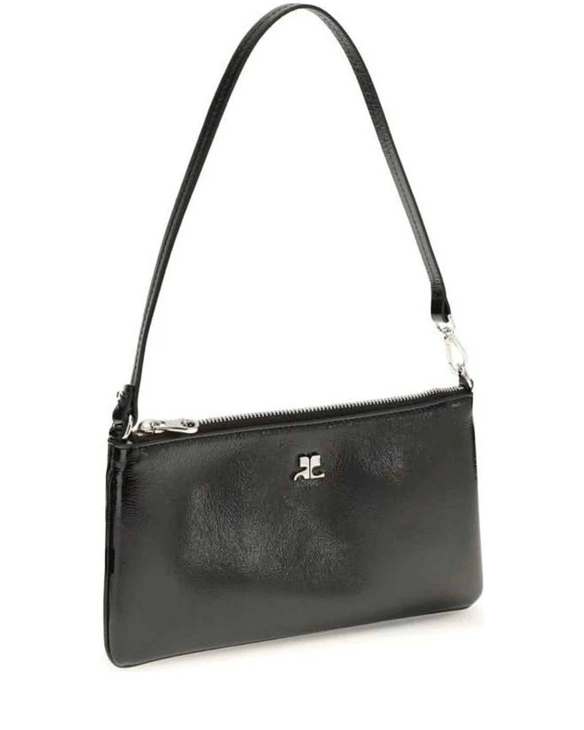 Courrèges Black Cowhide Shoulder Bag Shoulder Bags