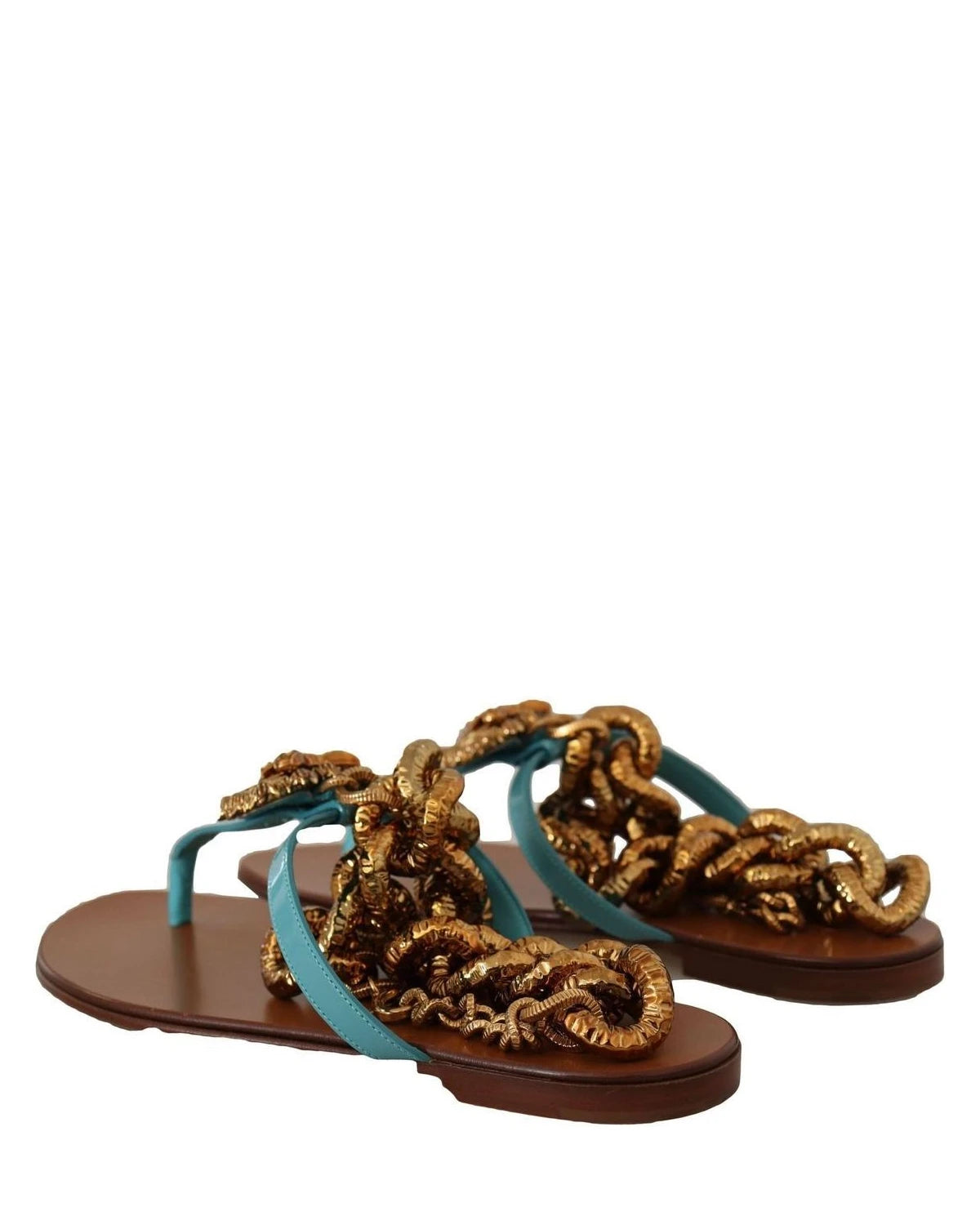 Dolce & Gabbana Leather Devotion Flats Sandals Sandals