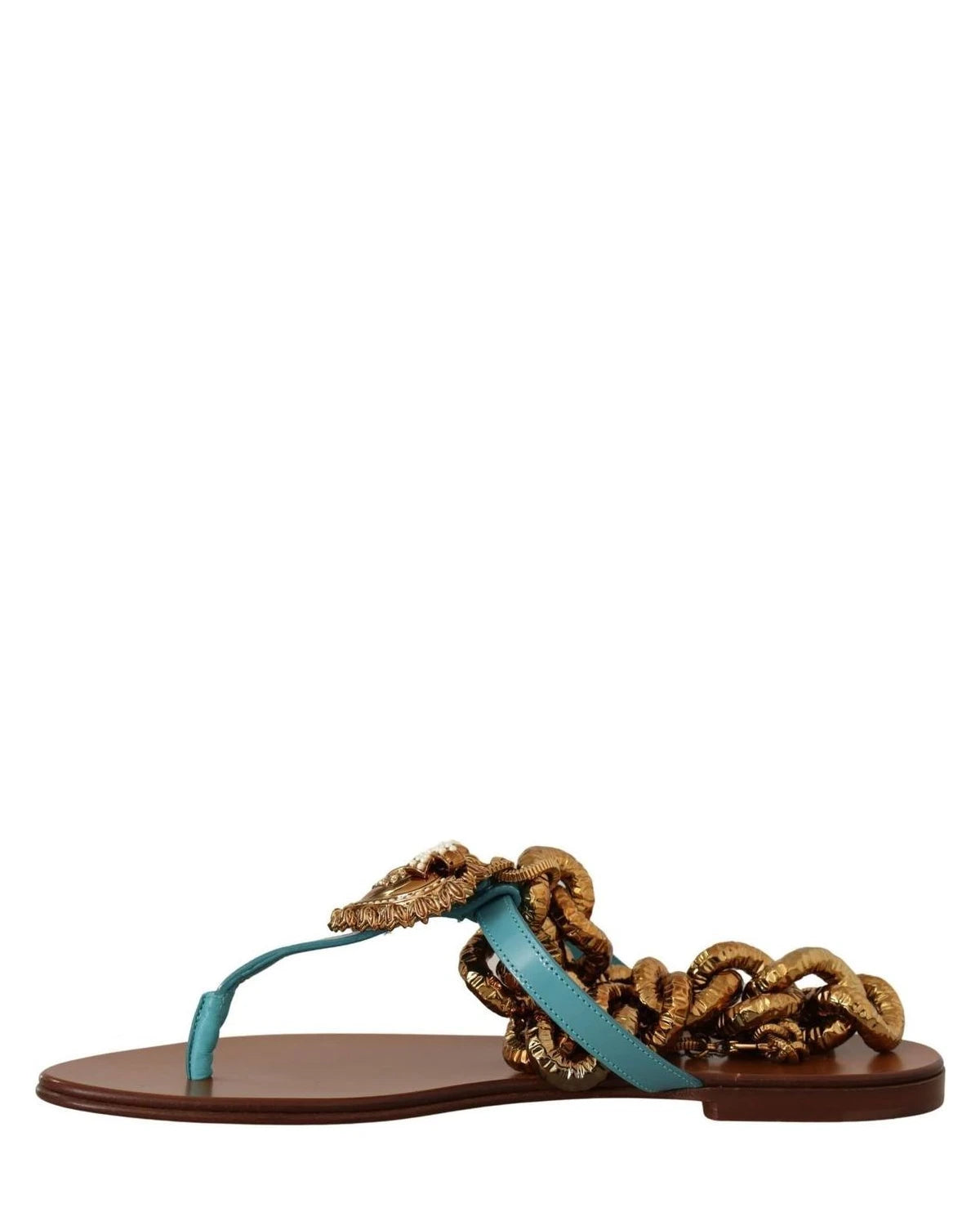 Dolce & Gabbana Leather Devotion Flats Sandals Sandals