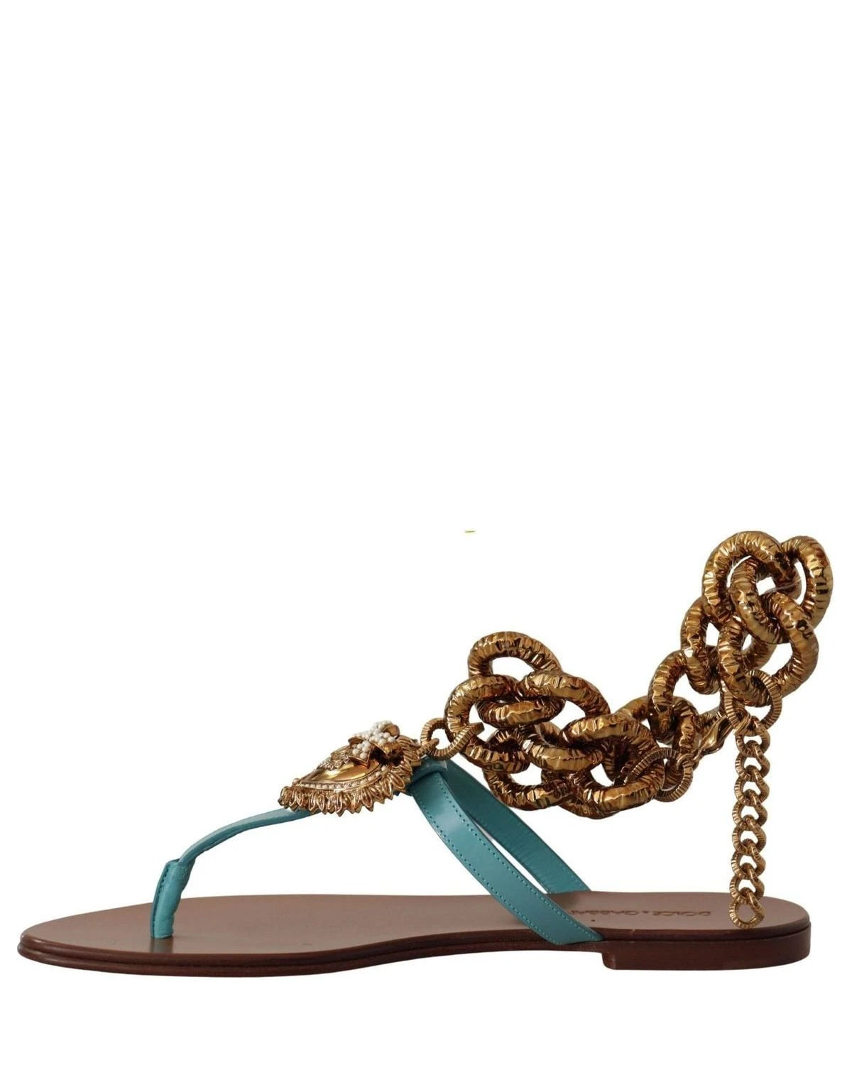 Dolce & Gabbana Leather Devotion Flats Sandals Sandals