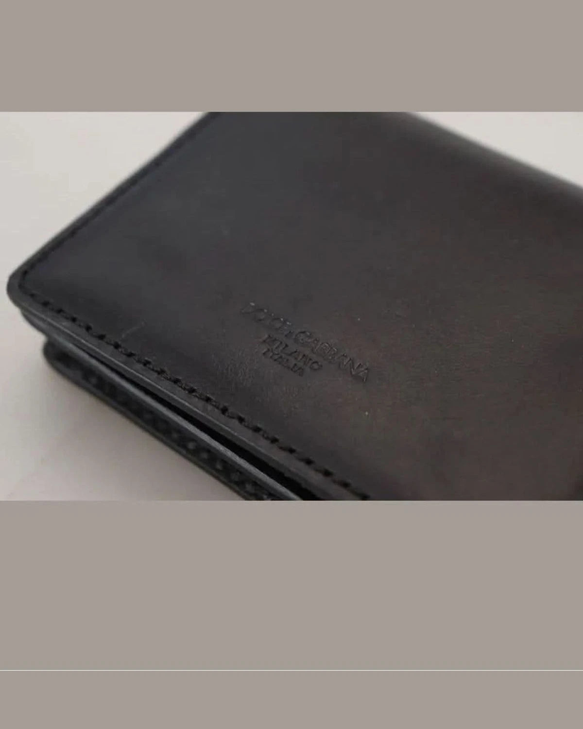 Dolce & Gabbana Black Leather Bifold Shoulder Sling Wallet Wallets