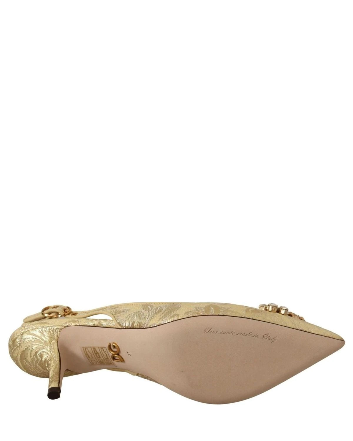 Dolce & Gabbana Gold Crystal Slingbacks Heels Heels
