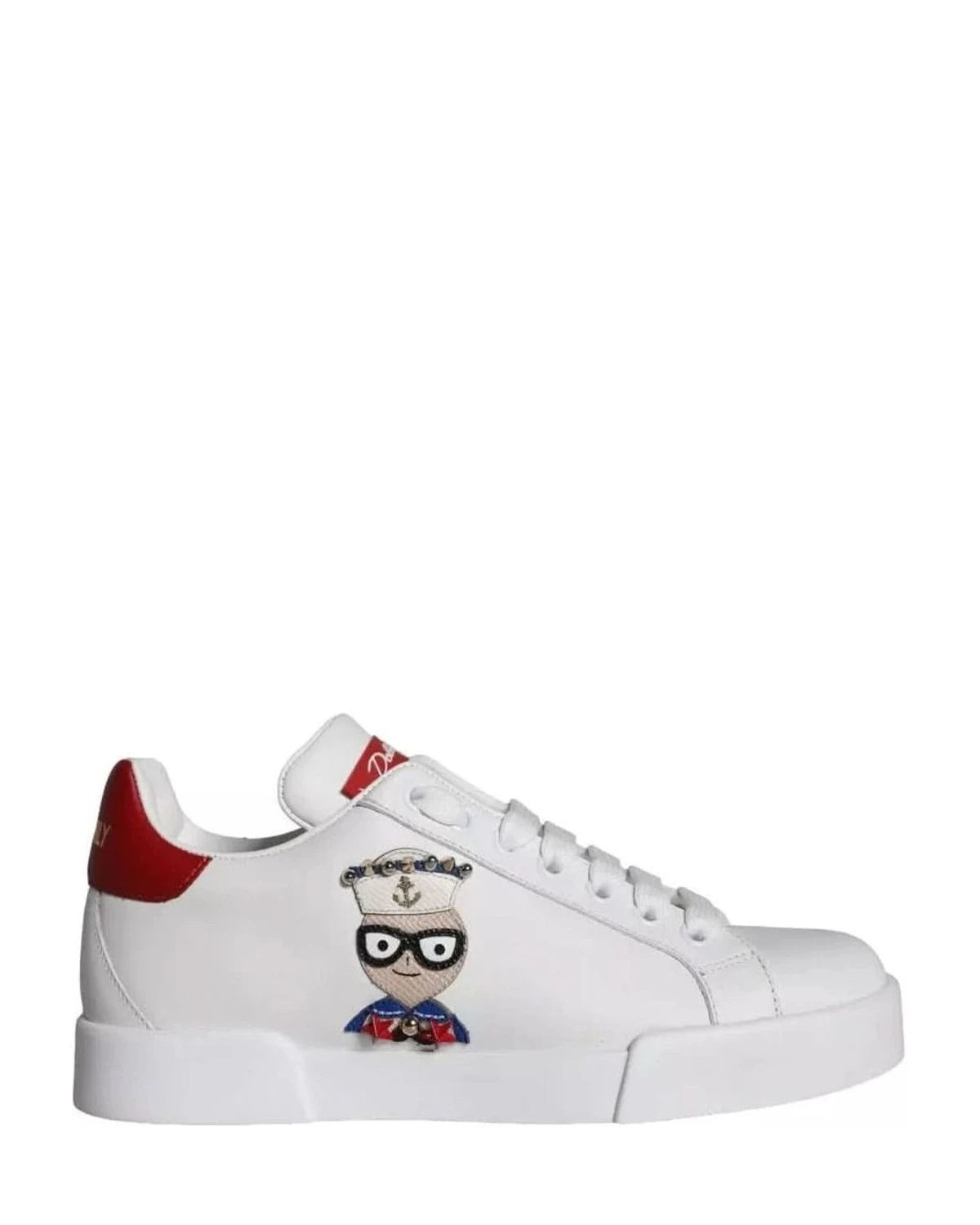 Dolce & Gabbana White Patch Calfskin Nappa Portofino Sneakers Sneakers