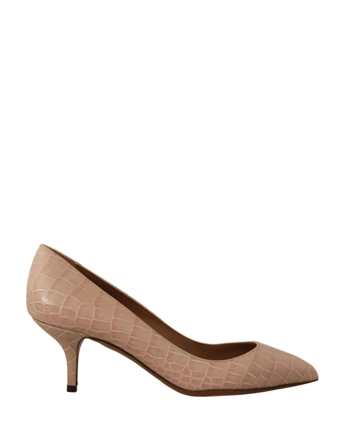 Dolce & Gabbana Beige Leather Pointed Heels Heels