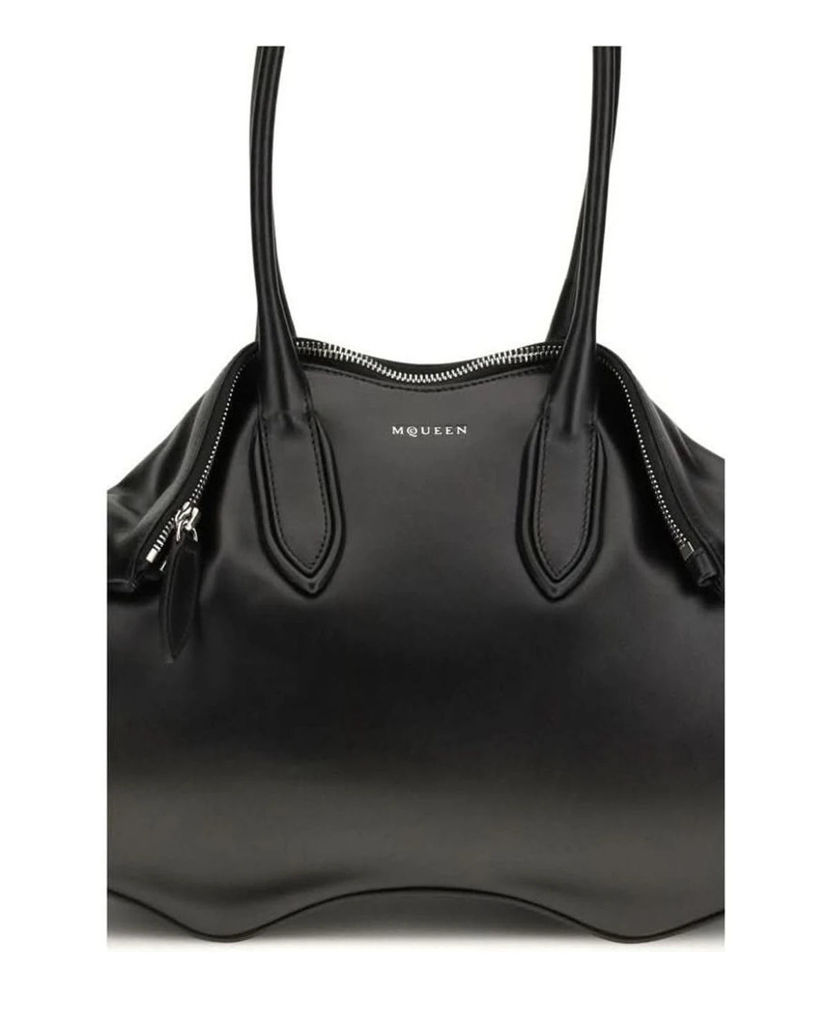 Alexander Mcqueen Black Calf Leather Bos Taurus Shoulder Bag Shoulder Bags