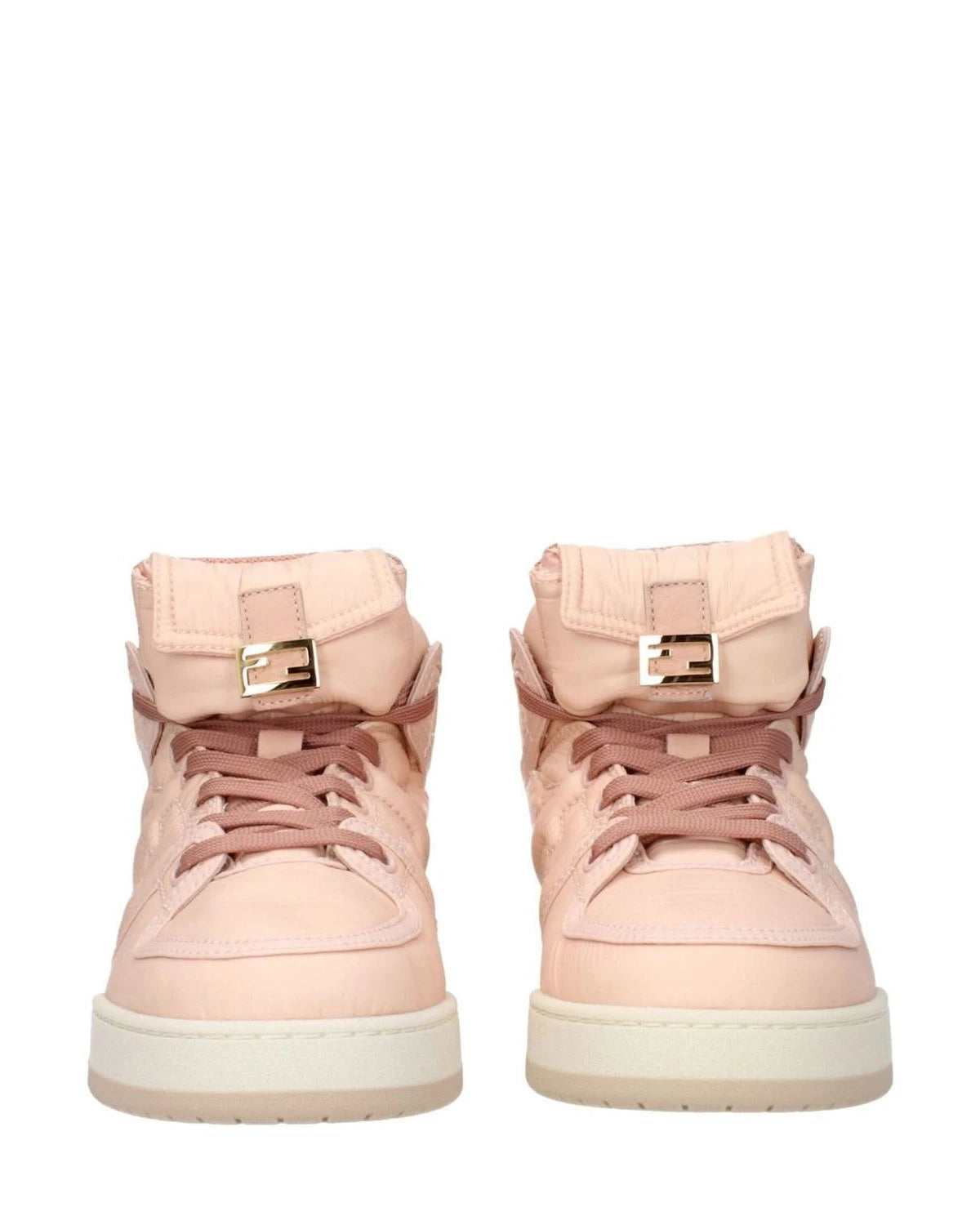 Fendi Pink Nylon High Top Sneakers