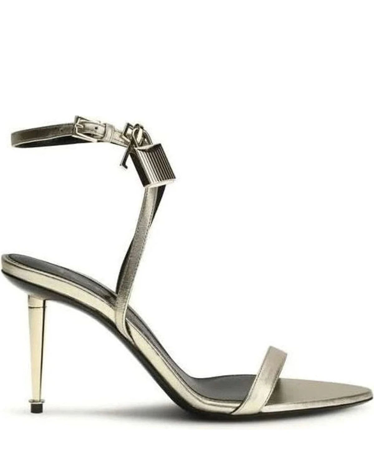 Tom Ford Gold Calf Leather Bos Taurus Stiletto Heel