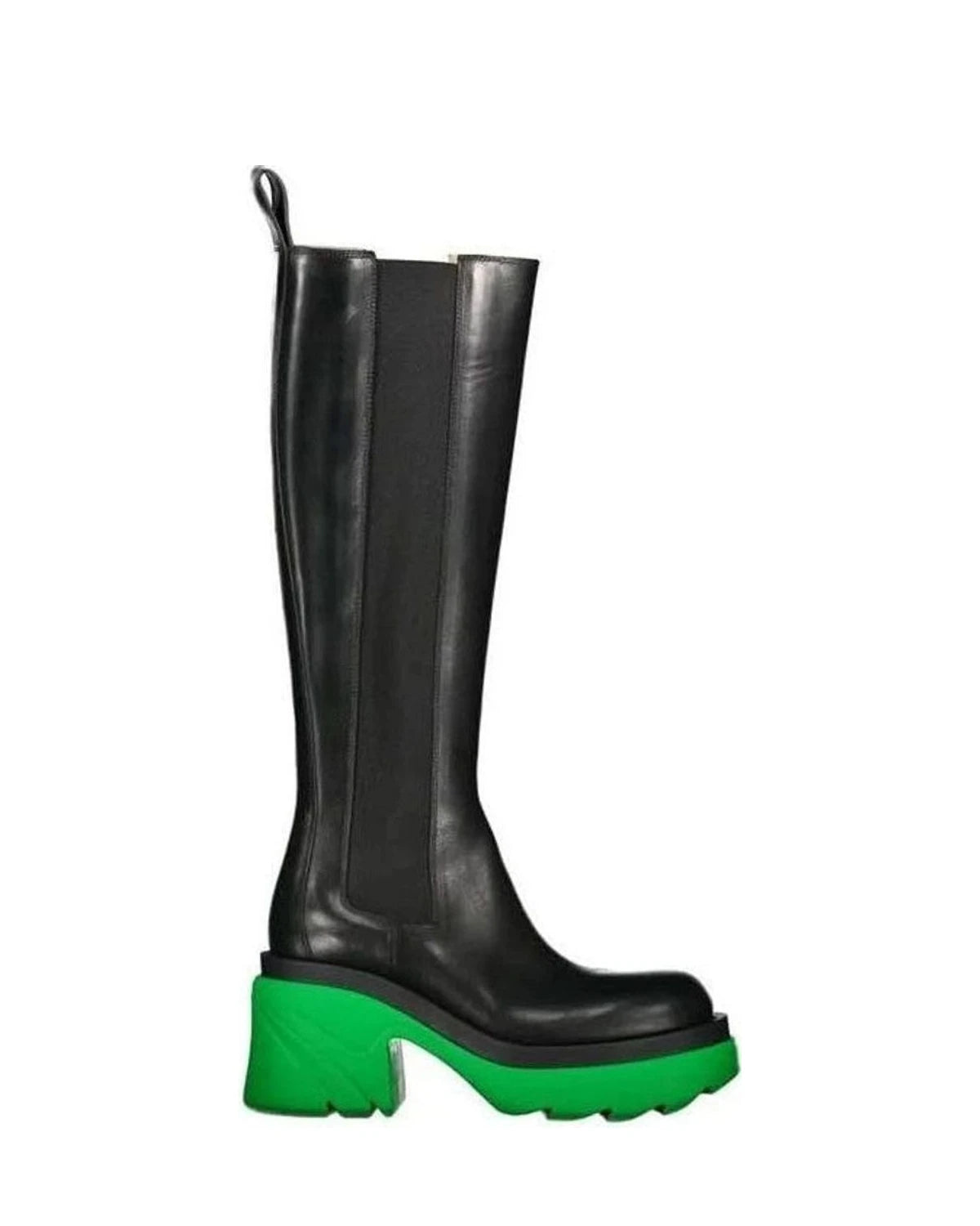 Bottega Veneta Black Leather Over The Knee