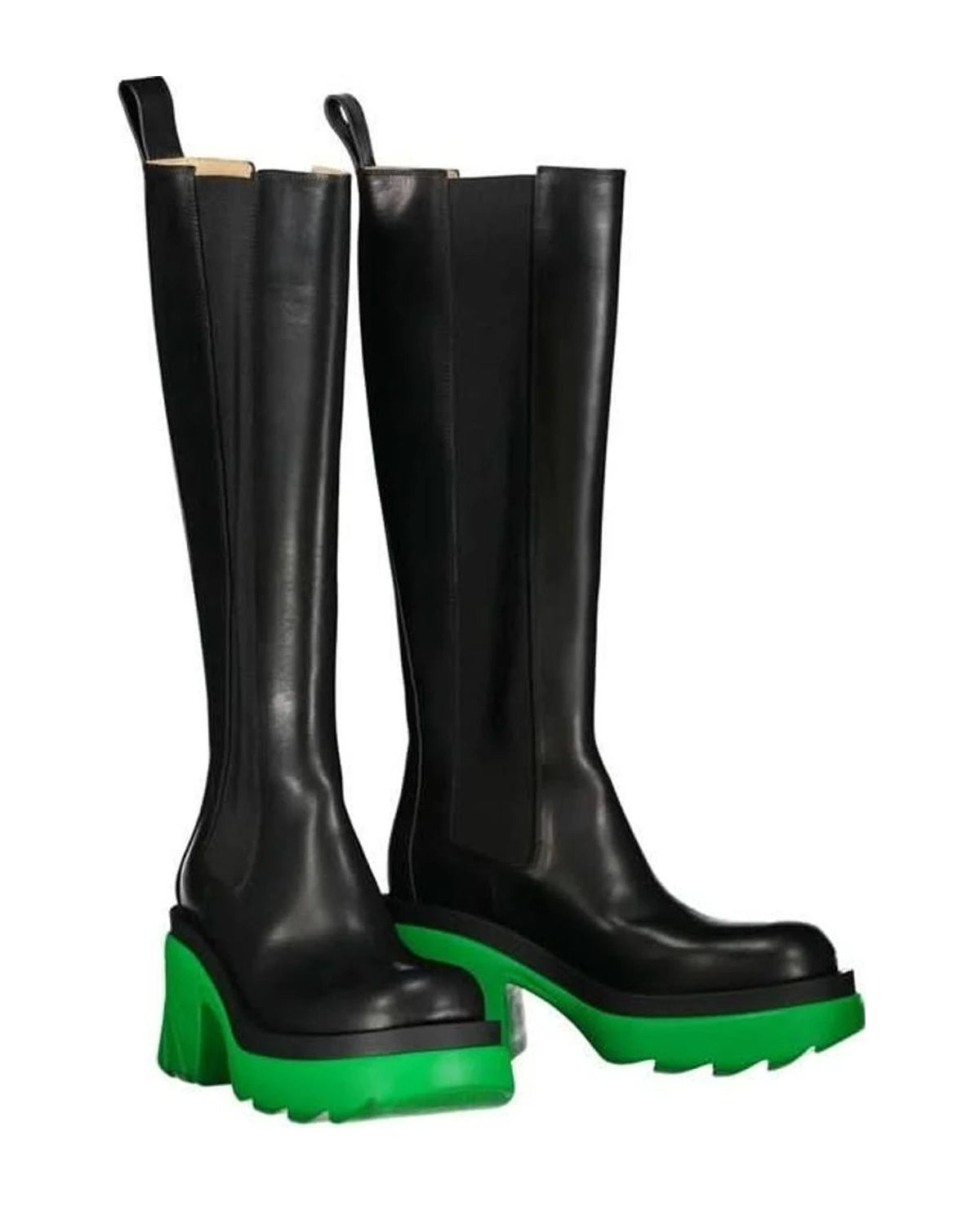 Bottega Veneta Black Leather Over The Knee