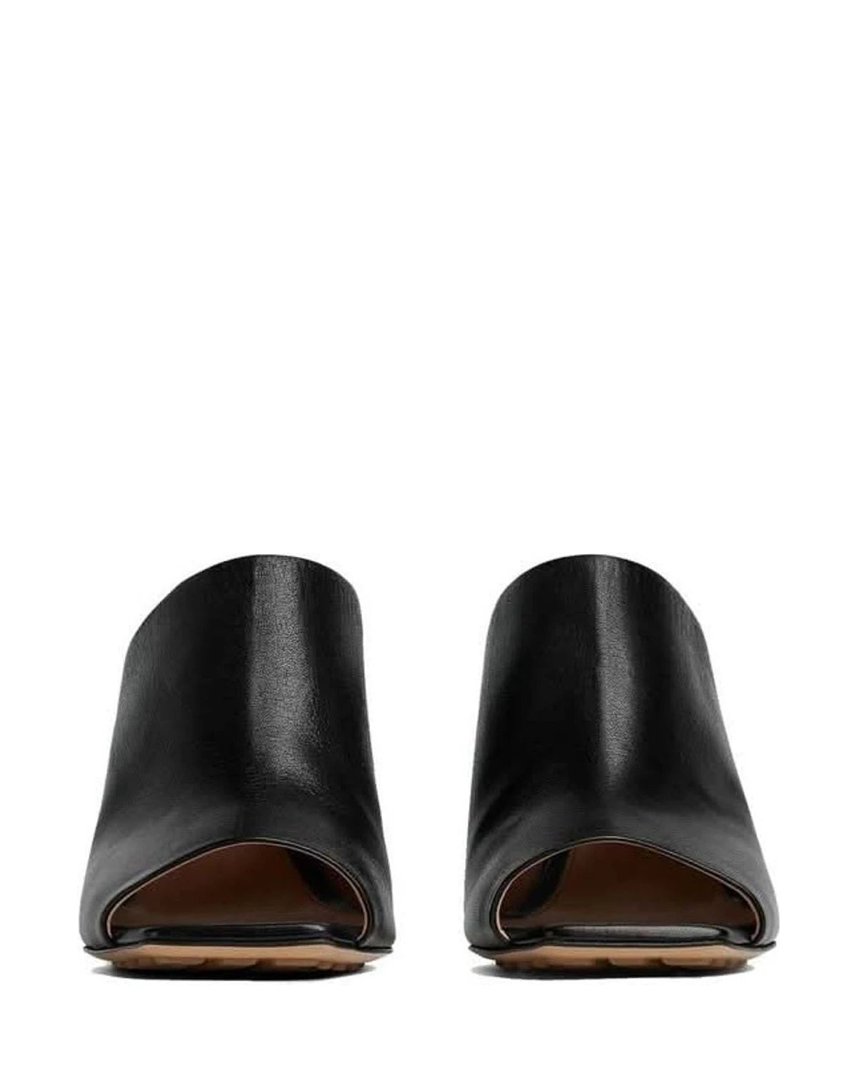 Bottega Veneta Black Leather Lamb Mules