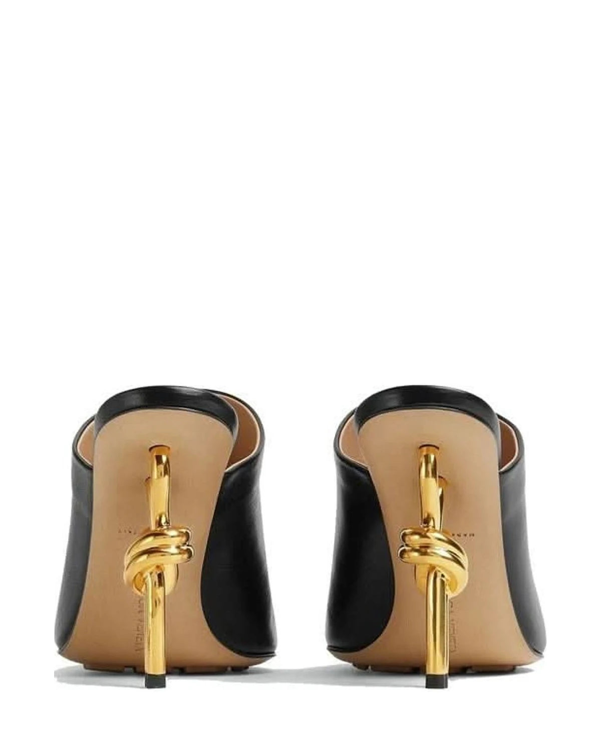 Bottega Veneta Black Leather Lamb Mules