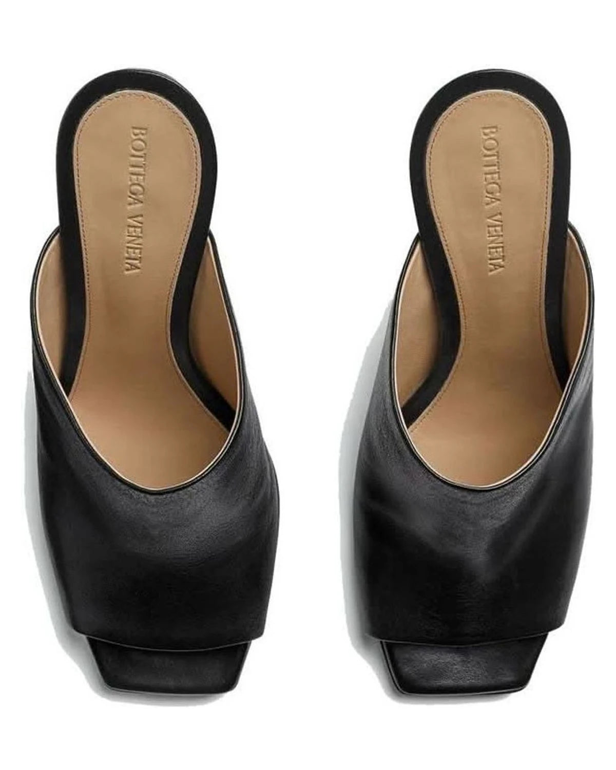 Bottega Veneta Black Leather Lamb Mules