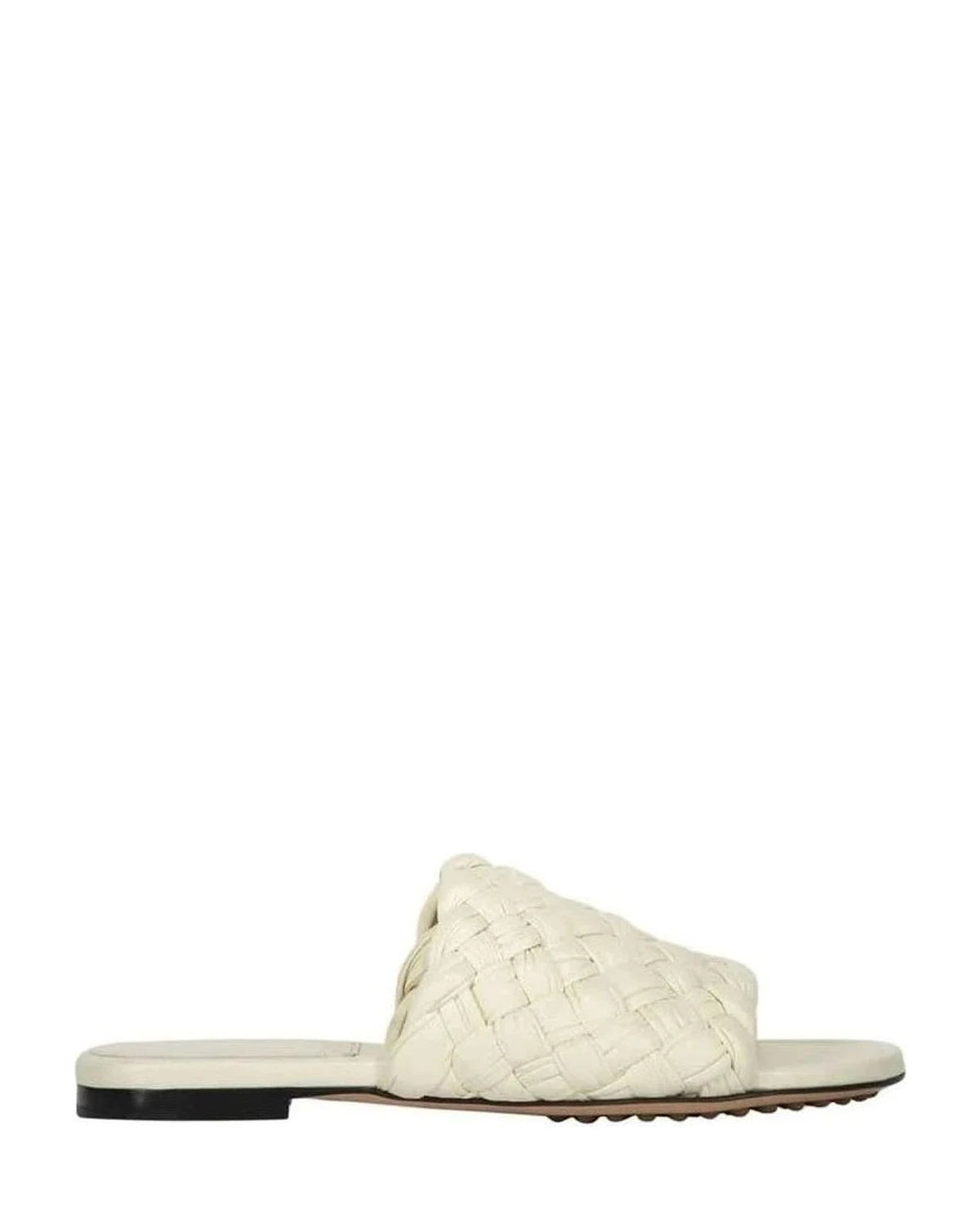 Bottega Veneta White Leather Lamb Mules