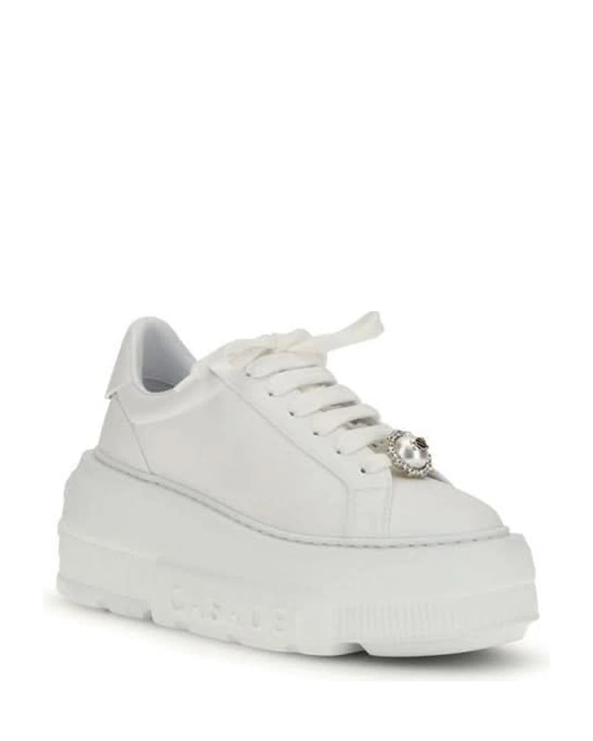 Casadei White Rubber Platform Sneakers