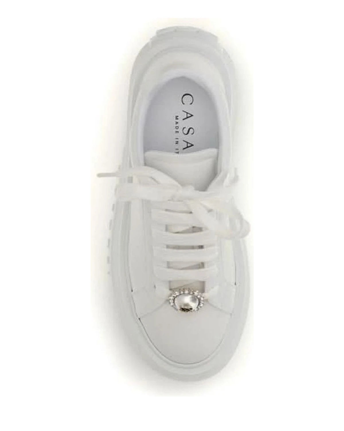 Casadei White Rubber Platform Sneakers
