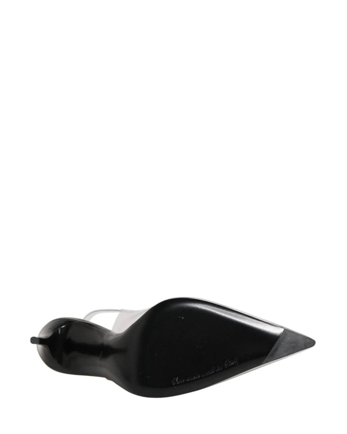 Dolce & Gabbana Black Leather Clear Pvc Slingback Pumps Shoes