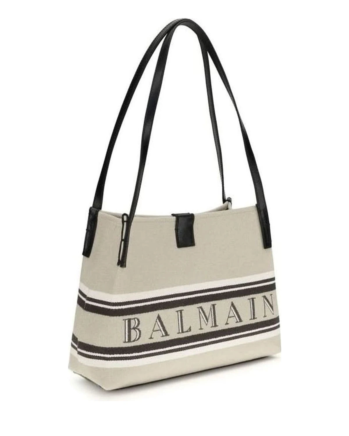 Balmain Beige Cotton Shoulder Bag