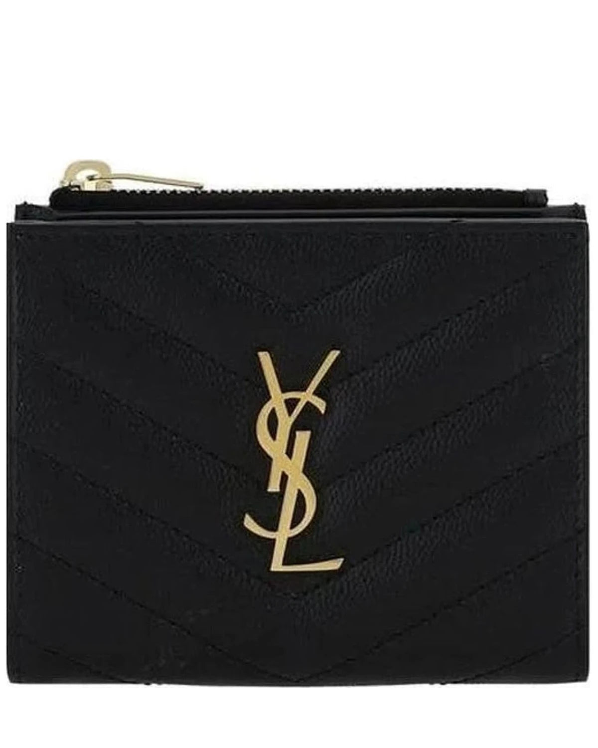 Saint Laurent Black Calf Leather Bos Taurus Wallet