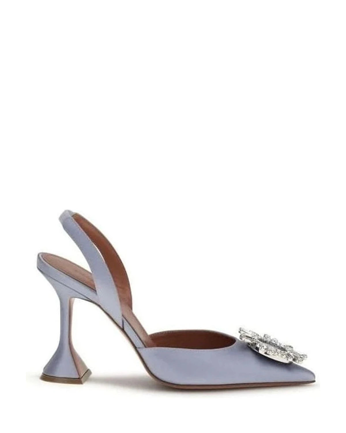 Amina Muaddi Purple Silk Pumps