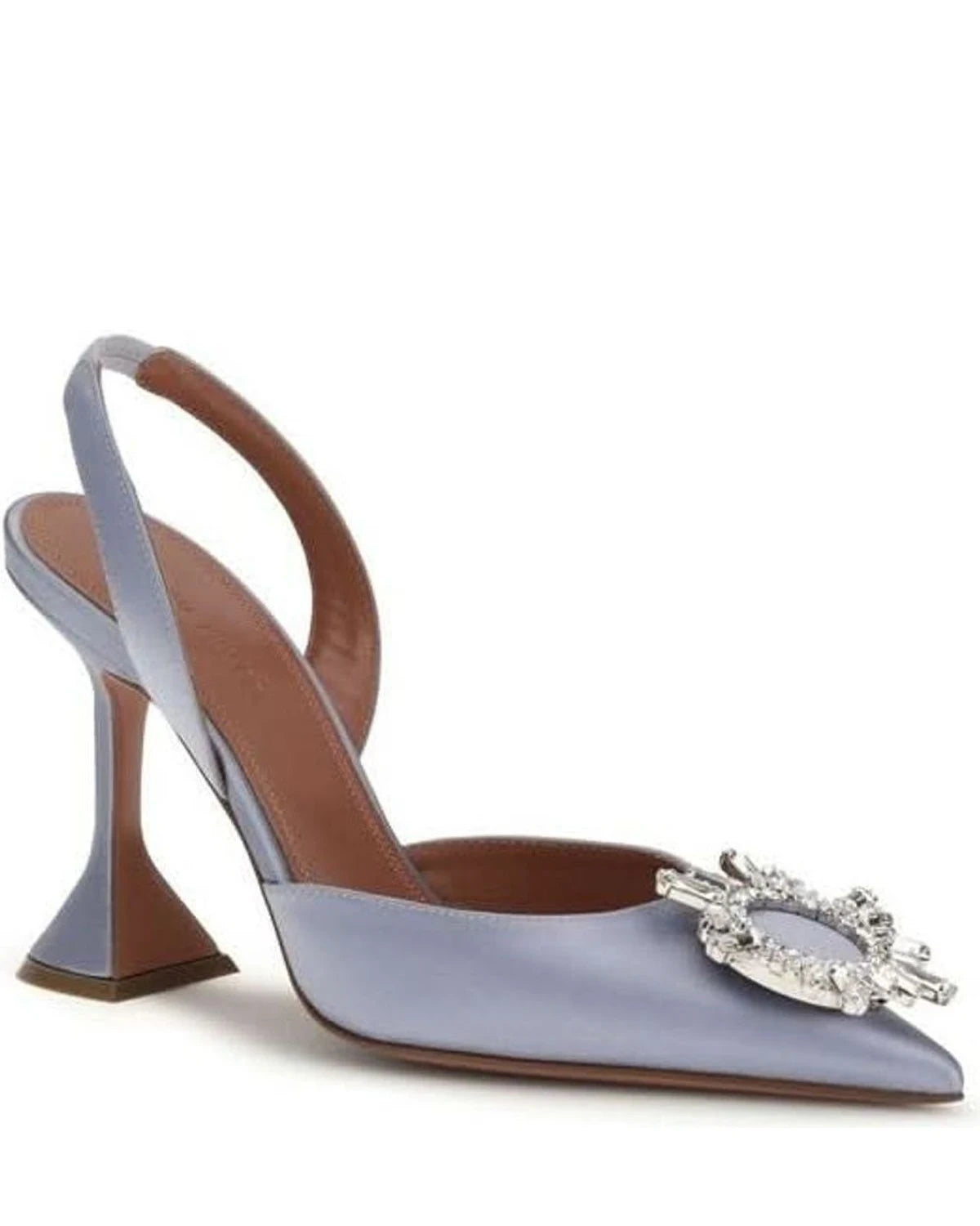 Amina Muaddi Purple Silk Pumps