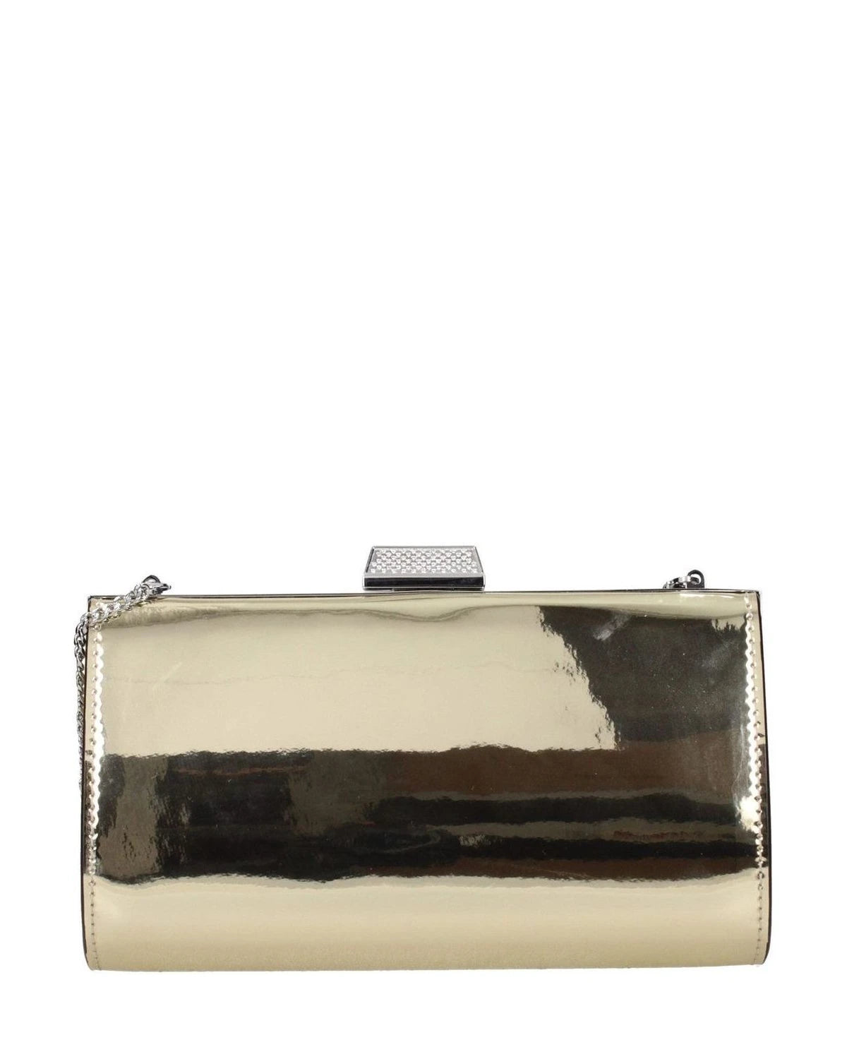 Jimmy Choo Gold Leather Clutch Bag