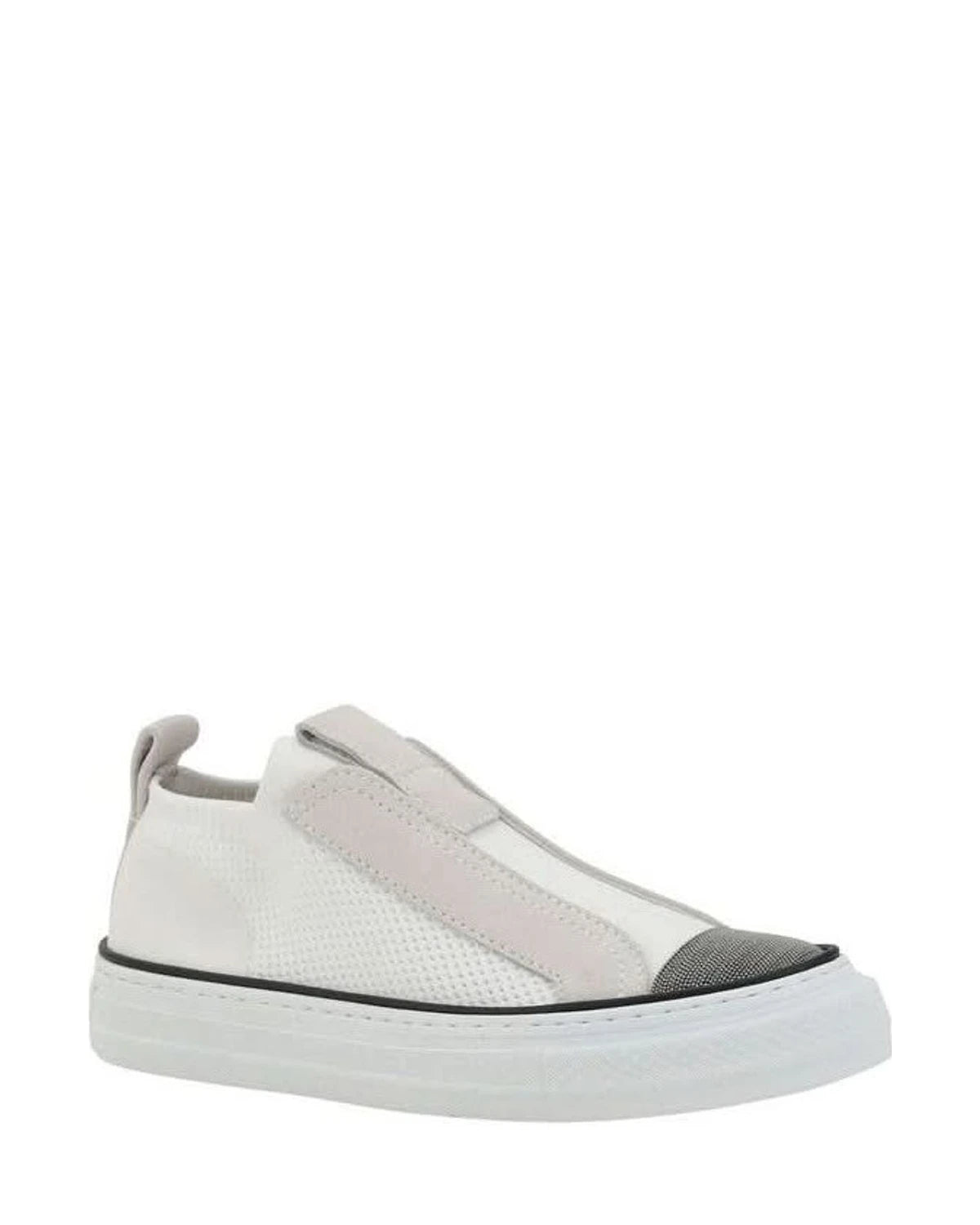 Brunello Cucinelli White Nylon Low Top Sneakers