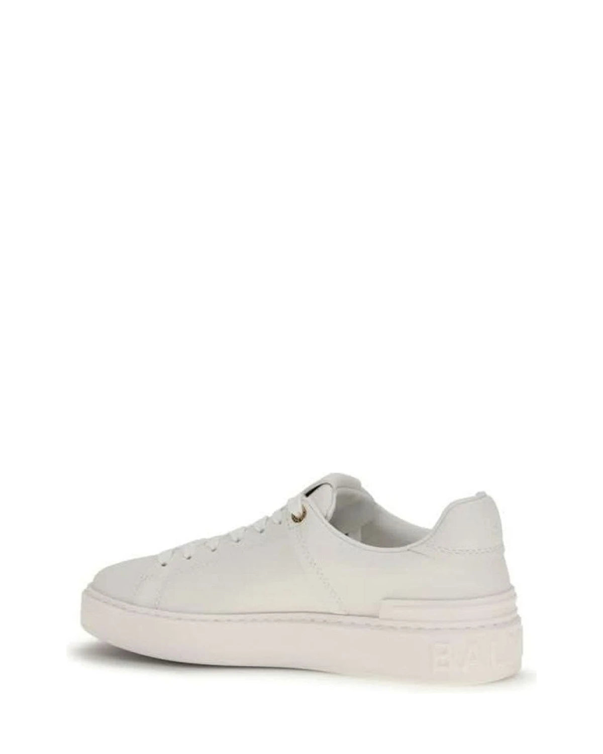 Balmain White Calf Leather Bos Taurus Low Top Sneakers