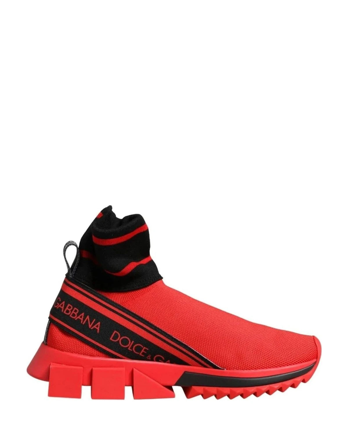 Dolce & Gabbana Black Red Sorrento Socks Sneakers Shoes